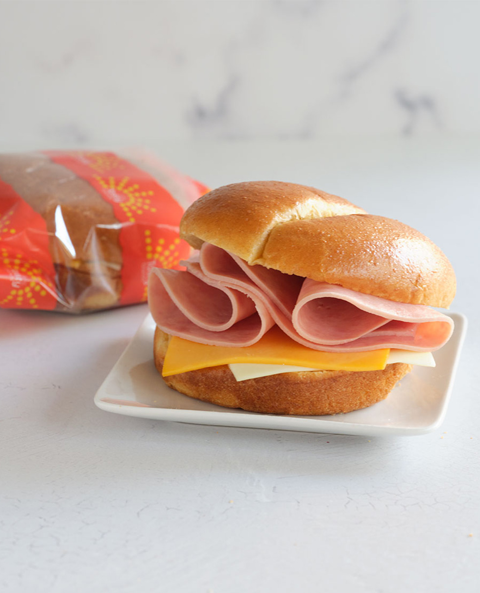 Turkey Ham & 2 Cheese on Brioche Bun, WG (IW)