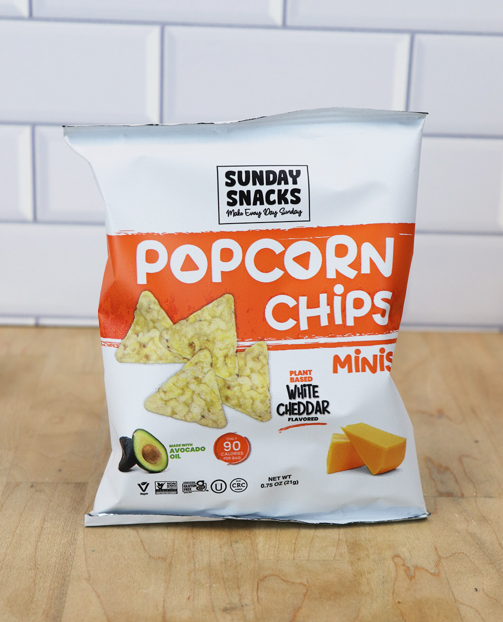 Sunday Snacks® Popcorn Chips – Plant-Based White Cheddar 