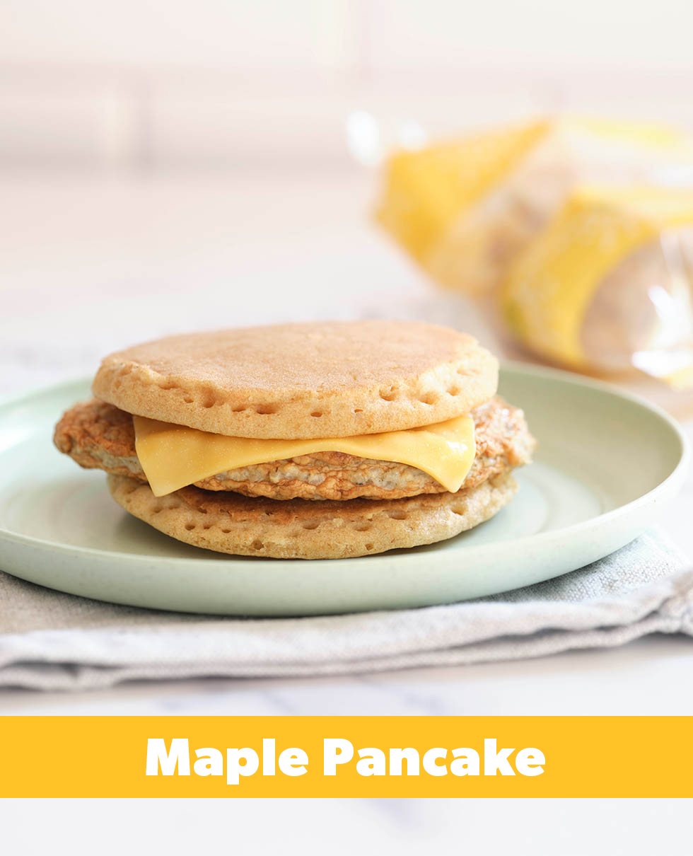 Chicken Sausage Patty & Cheese WG Maple Pancake Sandwich, WG (IW)